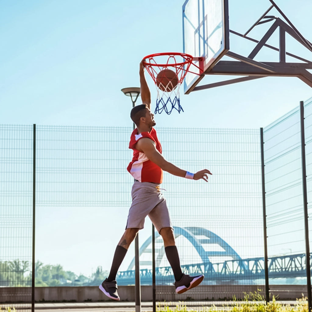 حلقة سله مع شبك - Basketball Hoop Wall with Net and Fixtures