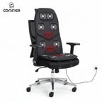 Black massage seat cushion with heating indicators on a white background, featuring the Comfier brand.