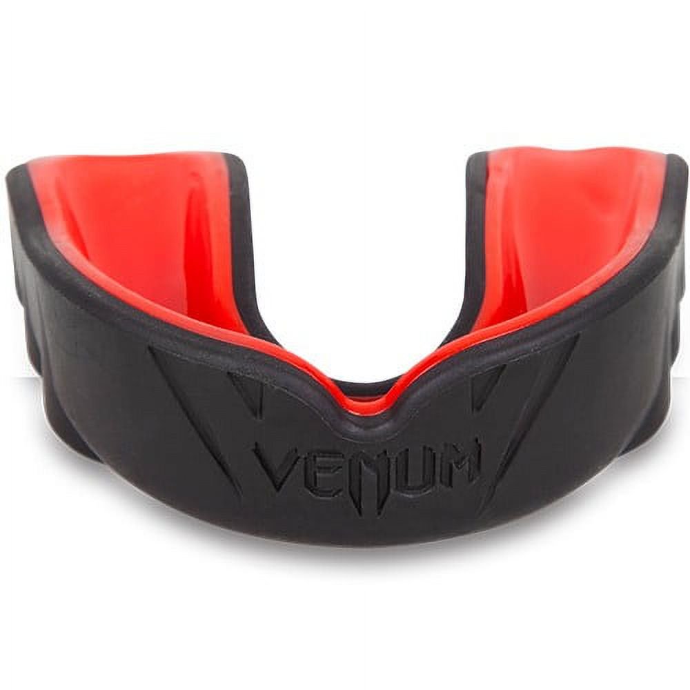Black and red mouthguard with Venum branding on a white background
