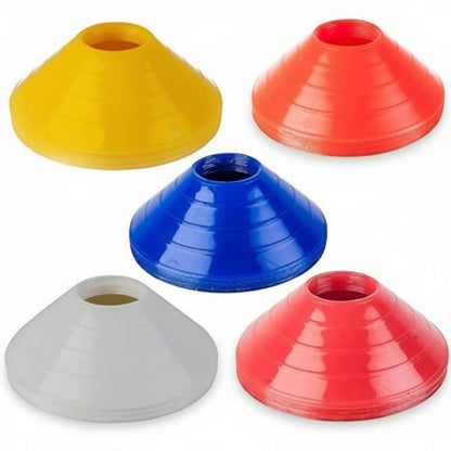 Disc cone stand: ⚽✅ ideal for soccer training equipment, coaching, drills, practice, football, basketball, dribbling, obstacle courses, or even drone racing gates.
