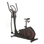Black and red elliptical cross trainer on a white background