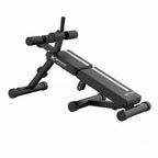 Black adjustable workout bench on a white background