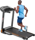 Person using a treadmill with a white background