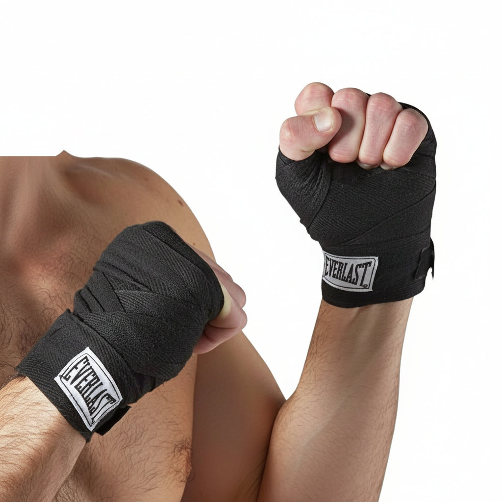 boxing hand wraps with Everlast
