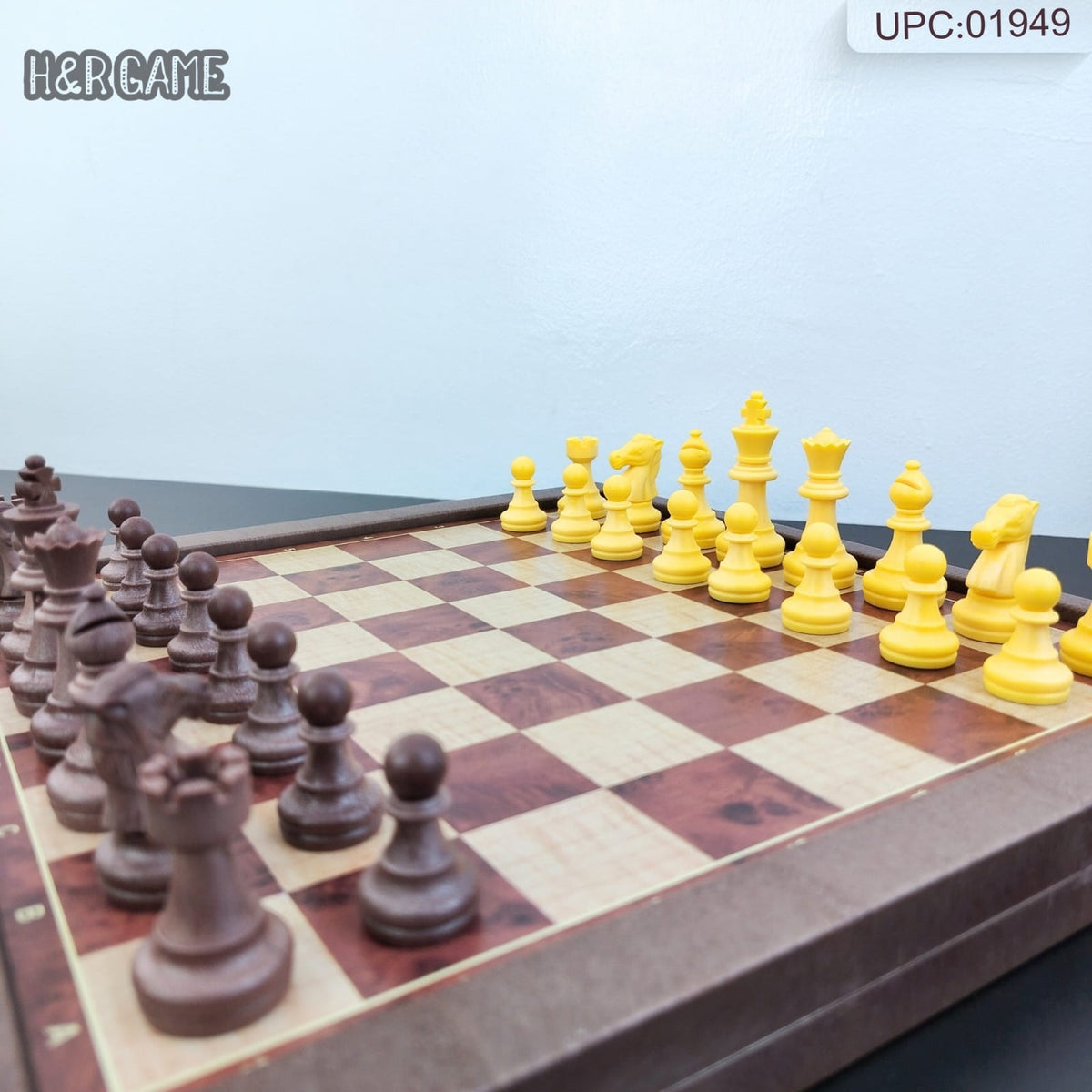 شطرنج 2 في 1 -  Wooden Folding Chess