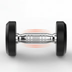 Dumbbell with galvanized knurled design on a white background