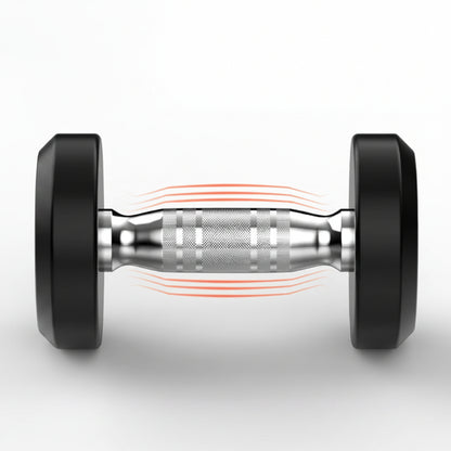 Dumbbell with galvanized knurled design on a white background