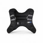 Black weight vest with reflective stripes and 'Runmax' branding on a white background