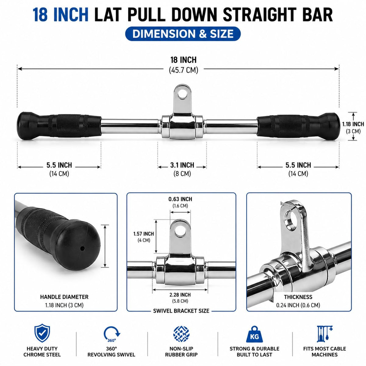 Straight Bar Cable for Gym C - مسكة هوم جيم c
