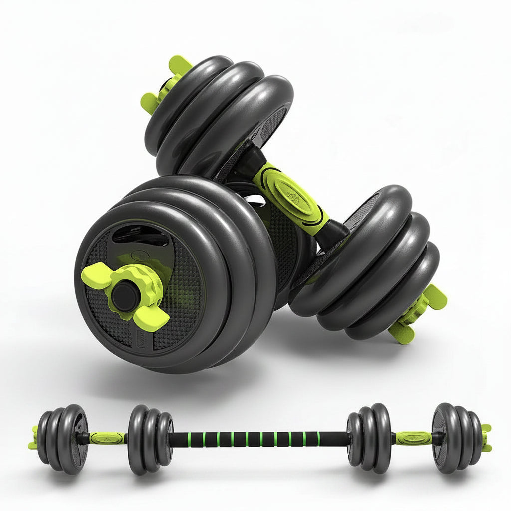 adjustable dumbbell and barbell set / طقم بار وكتيلبيل