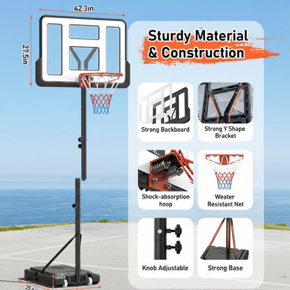 Portable Basketball Hoop Stand – Adjustable 4.4–10 ft | حامل كرة سلة متنقل قابل للتعديل