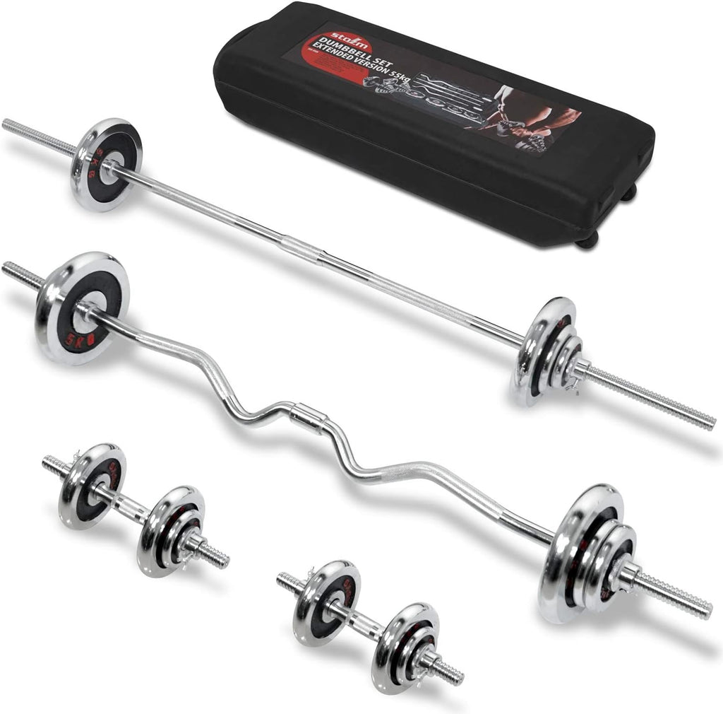 55KG Complete Barbell & Dumbbell Weight Set