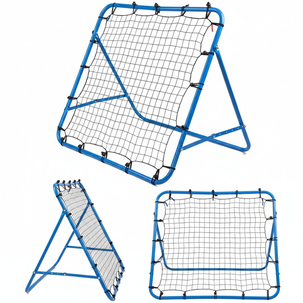 Red sports training net with black mesh on a white background