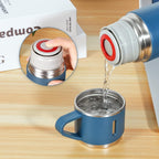 Vacuum Flask Set with 2 Cups - Keep Hot & Cold | طقم ترموس مع كوبين