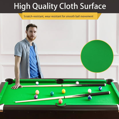 Space-Saving Foldable & Portable Design: This billiard table features a sturdy, foldable wrought iron leg frame that allows you to collapse and store it in minutes. Its portable and foldable design makes it perfect for saving space in game rooms, apartments, or garages, and easy to move or transport as needed
