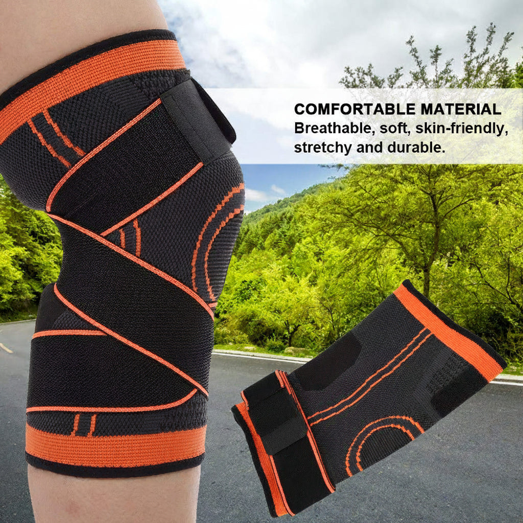 Aiterwu Adjustable Band Knees Breathable Knee Protector, Knee Brace, Skin-friendly Soft for Outdoor Indoor Sports Best Knee Brace Men and Women(Orange, M)
