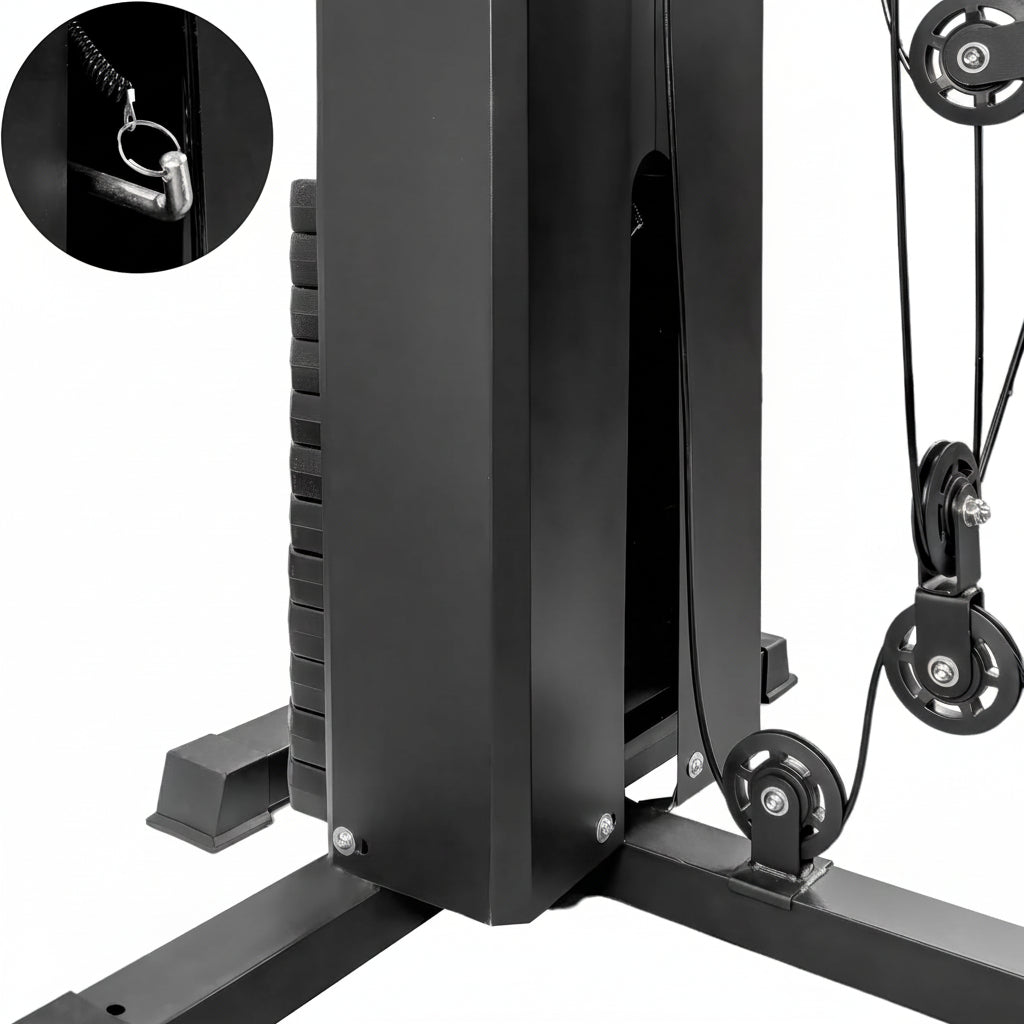 COMODIDAD AJUSTABLE. La multifuncional cuenta con un asiento ajustable que se adapta a diferentes alturas, permitiendo una experiencia de ejercicio cómoda y segura. Con una altura máxima por usuario de 190 cm, es perfecta para una variedad de personas.
