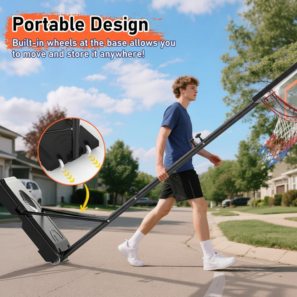 Portable Basketball Hoop Stand – Adjustable 4.4–10 ft | حامل كرة سلة متنقل قابل للتعديل
