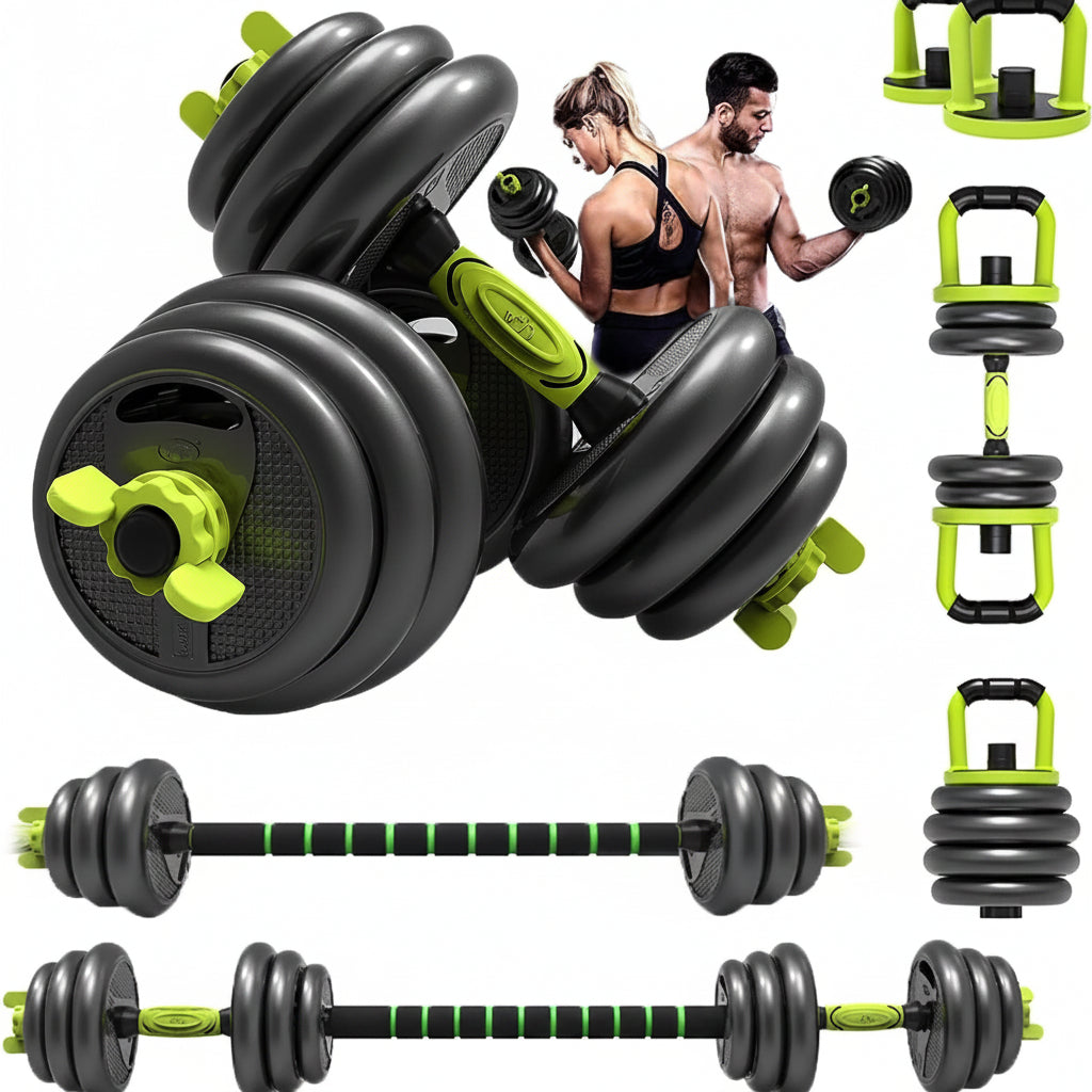 adjustable dumbbell and barbell set / طقم بار وكتيلبيل