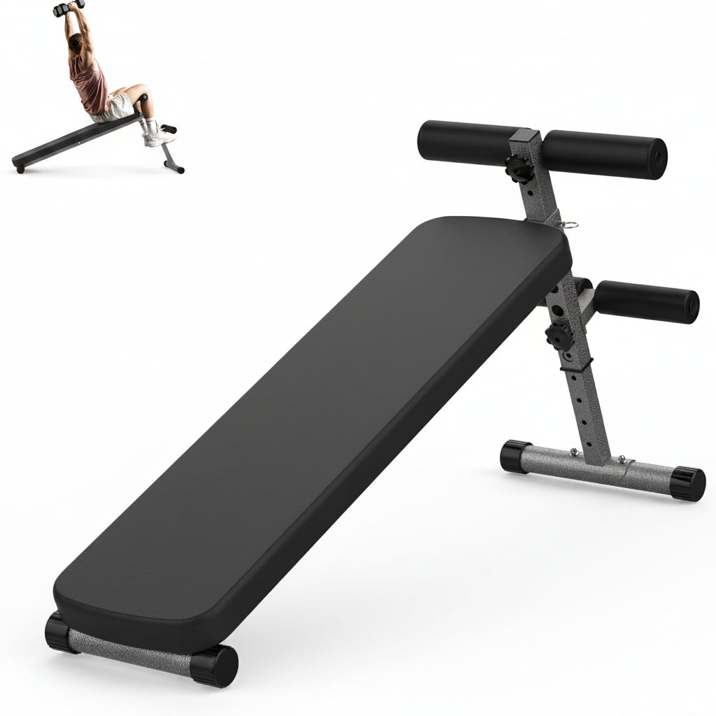 FF Finer Form Gym-Quality Sit Up Bench with Reverse Crunch Handle - Solid Ab Workout Equipment for Your Home Gym. More Effective than an Ab Machine or Ab Roller. Get a Great Abdominal Workout at Home
