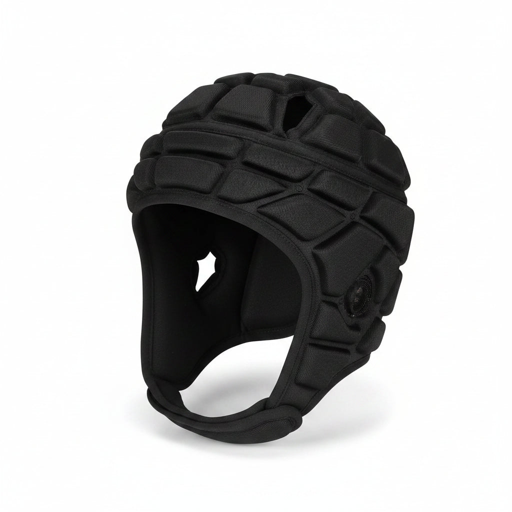 Adjustable Rugby Helmet Soft Padded Football Headgear British Anti-Collision Cap with Chin Strap Soccer Head Protector Cap Flag Football Hockey Headguard Protective Headgear for Adult Youth Kid
