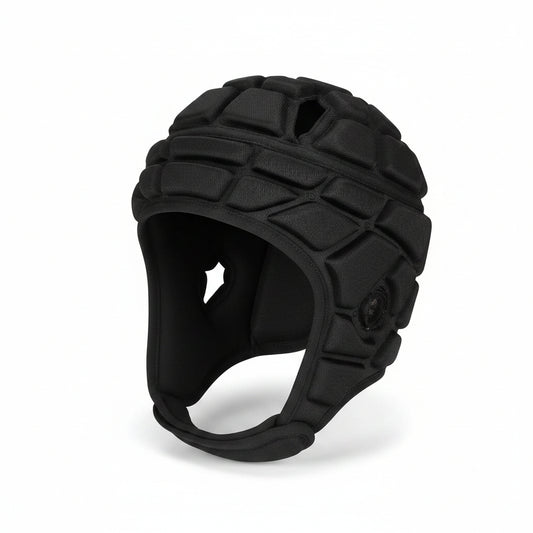 Adjustable Rugby Helmet Soft Padded Football Headgear British Anti-Collision Cap with Chin Strap Soccer Head Protector Cap Flag Football Hockey Headguard Protective Headgear for Adult Youth Kid
