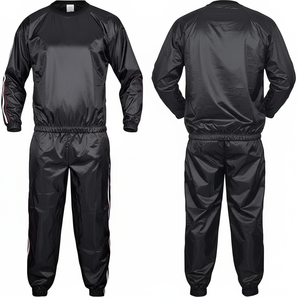Kabalo Black Heavy Duty One-Size-Fits-All Sweat Suit Sauna Suit Exercise Gym Suit Fitness Weight Loss Anti-Rip
