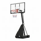 Basketball hoop with a transparent backboard on a white background