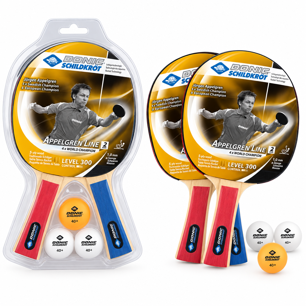 Donic-Schildkröt Appelgren 300 Table Tennis Set – 2 Bats & 3 Balls brothersshop