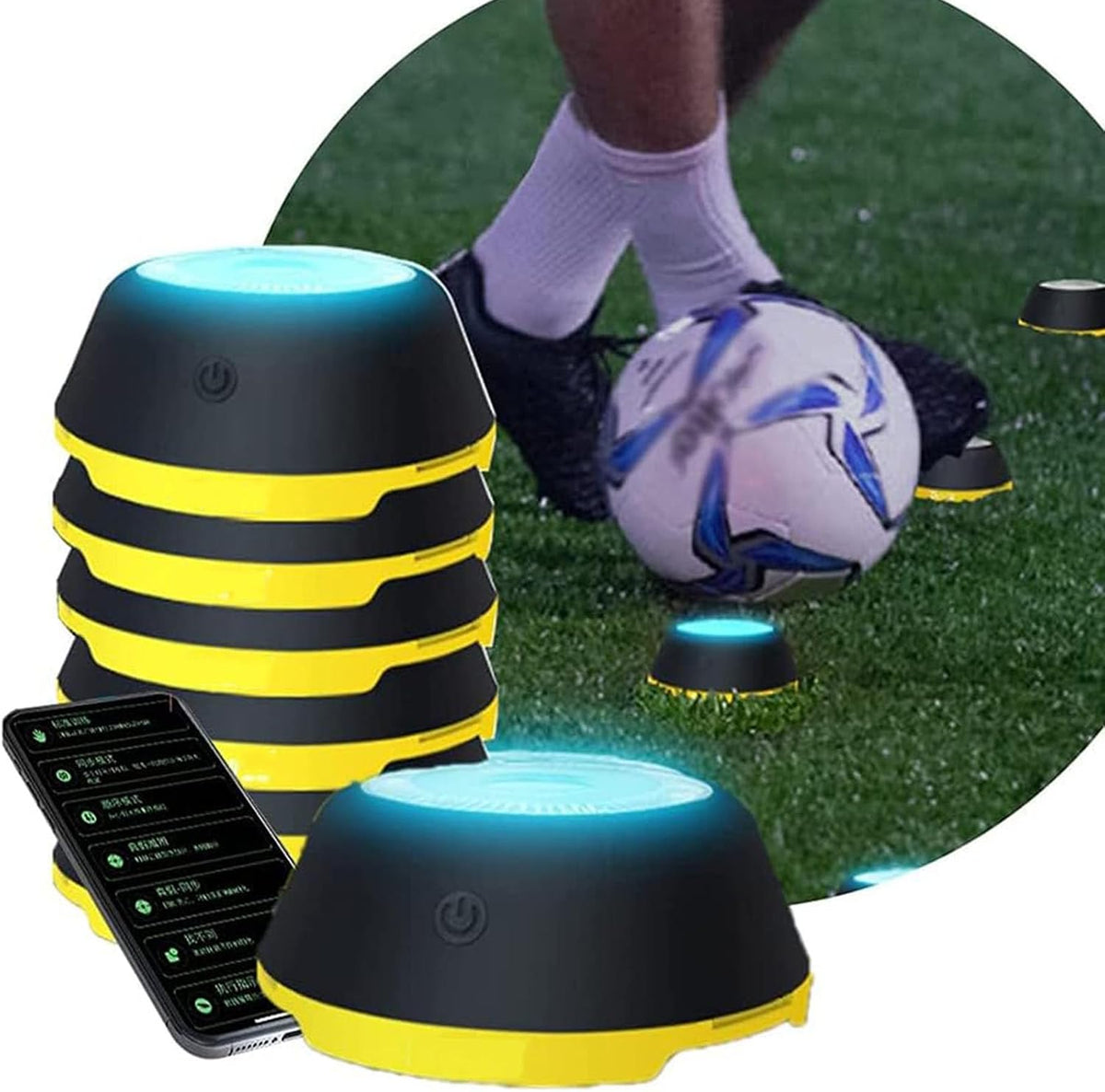 ▶ Wide Application:Reaction training light has cable ties, suction cups and a magnetic base, and the training light can be tied to a pole or adsorbed on a smooth surface, adapting to various environments. Reaction lights Suitable for fitness, sports, basketball, soccer, lacrosse, boxing, ice hockey, baseball, soccer, volleyball, tennis, badminton, etc. Intuitively provide coaches and players with training data, helping people improve and update training plans.
