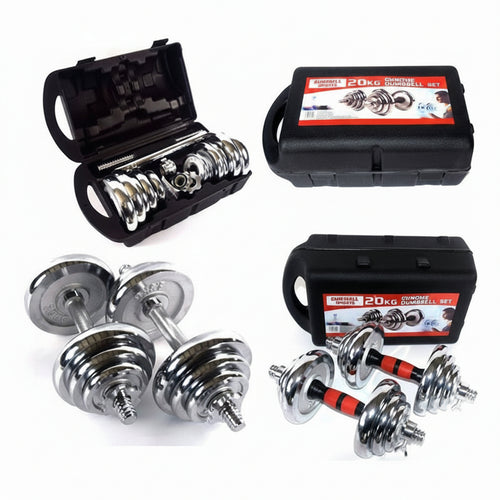 Chromed Adjustable Dumbbell Set  | طقم دمبل كروم قابل للتعديل