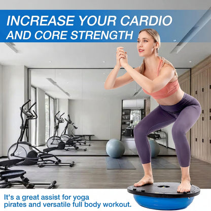 Half Balance Ball Trainer, Half Yoga Exercise Ball with Resistance Bands and Foot Pump, Balance Trainer for Stability