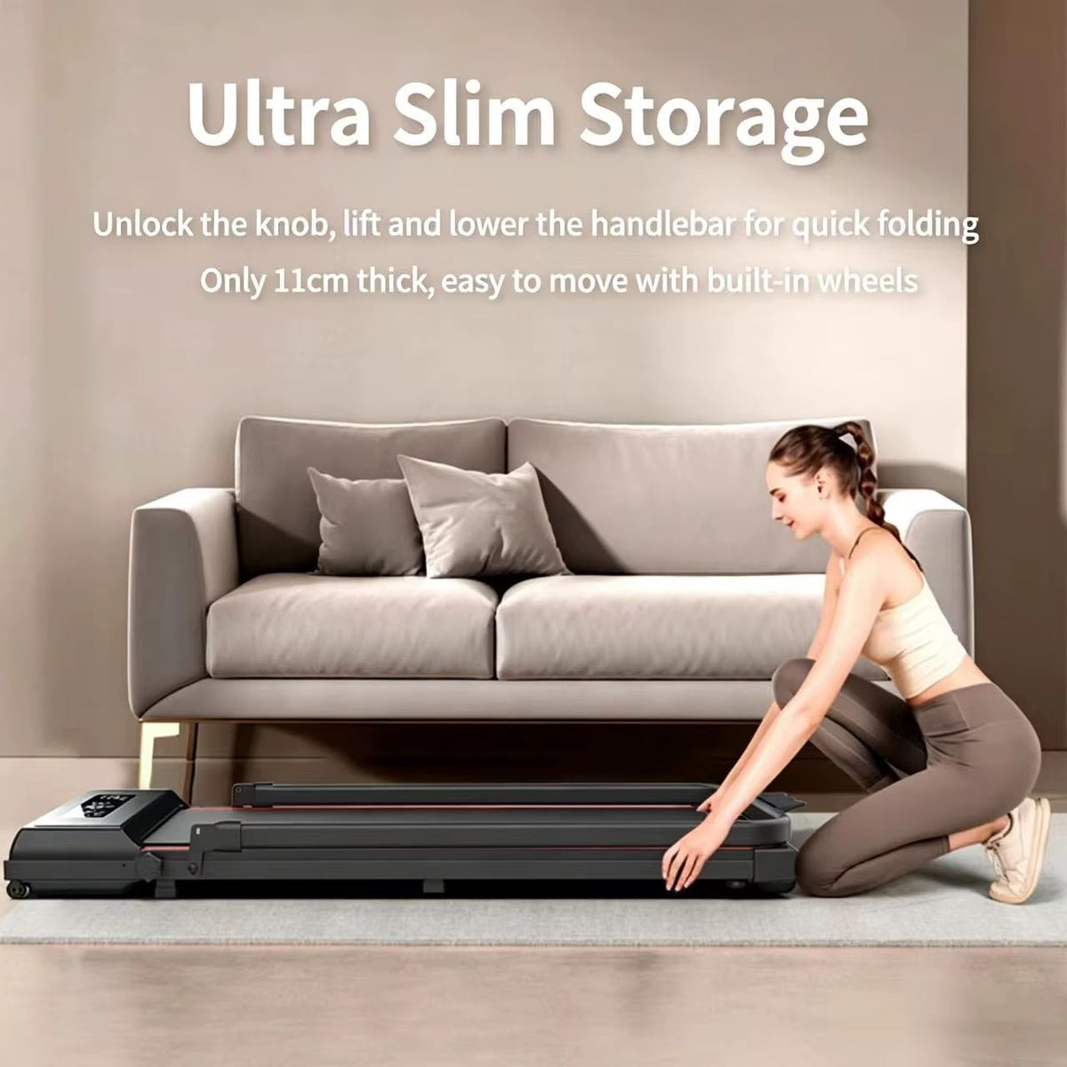 جهاز ركض قابل للطي مضاد للصدمات مع ريموت كنترول | Foldable Treadmill with Remote Control