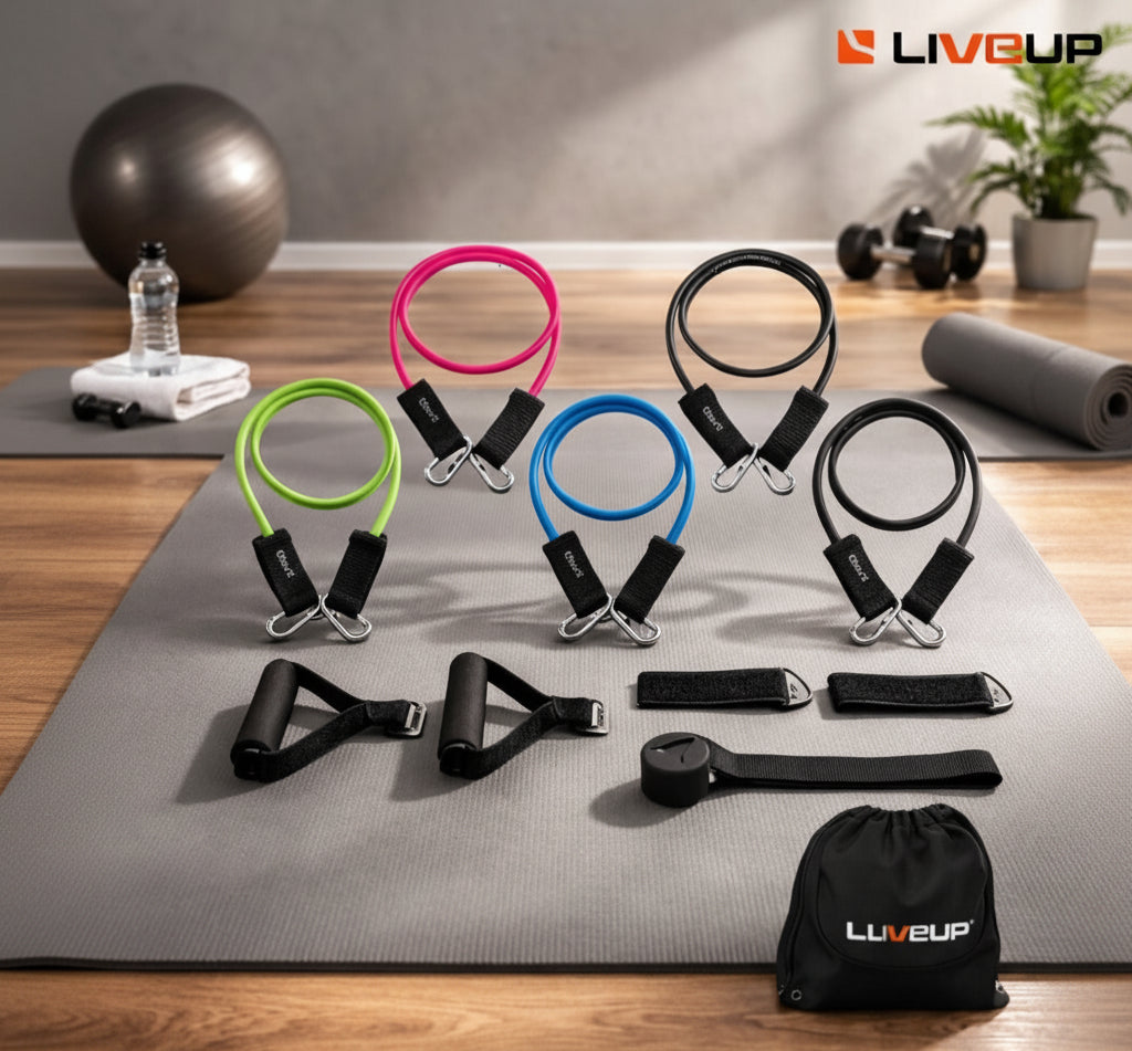 Unlike weight and pulley devices and weight machines, the figure of 5 tubes allow for all strengthening exercises to be done in functional, sports related movements. 

