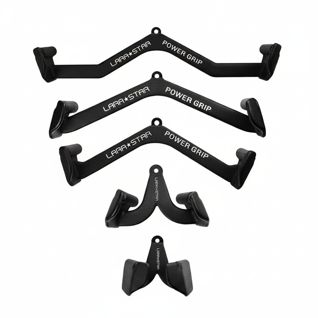Black power grip handles with 'LARA STAR' branding on a white background