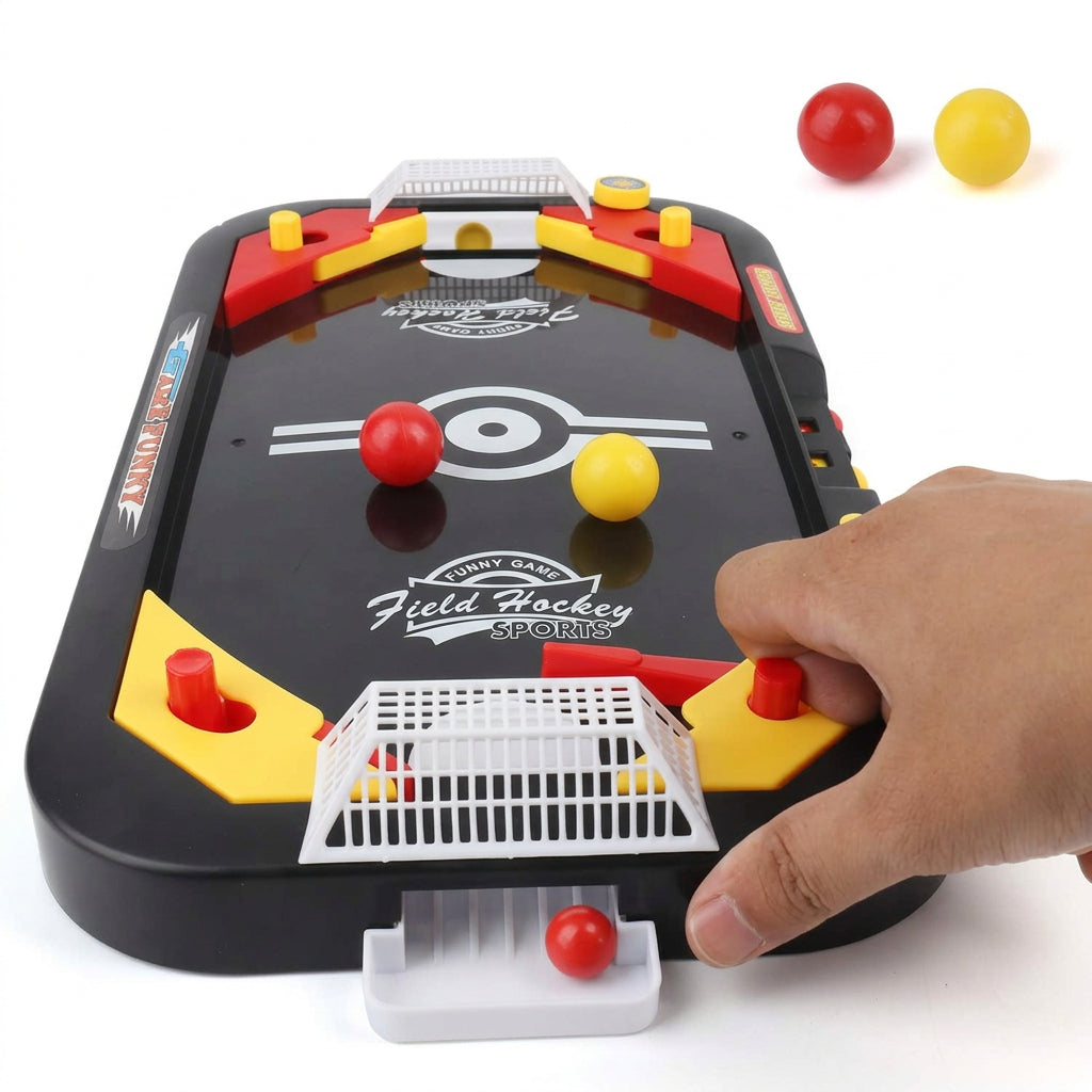 2-in-1 Tabletop Soccer & Knock Hockey Game – 2 Players
