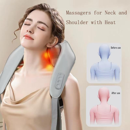 Massagers for Neck and Shoulder with Heat, Simulate Human Hand Grasping and Kneading Electric Back Massager, Neck Massager for Men Women Pain Relief Deep Tissue, Neck Massage