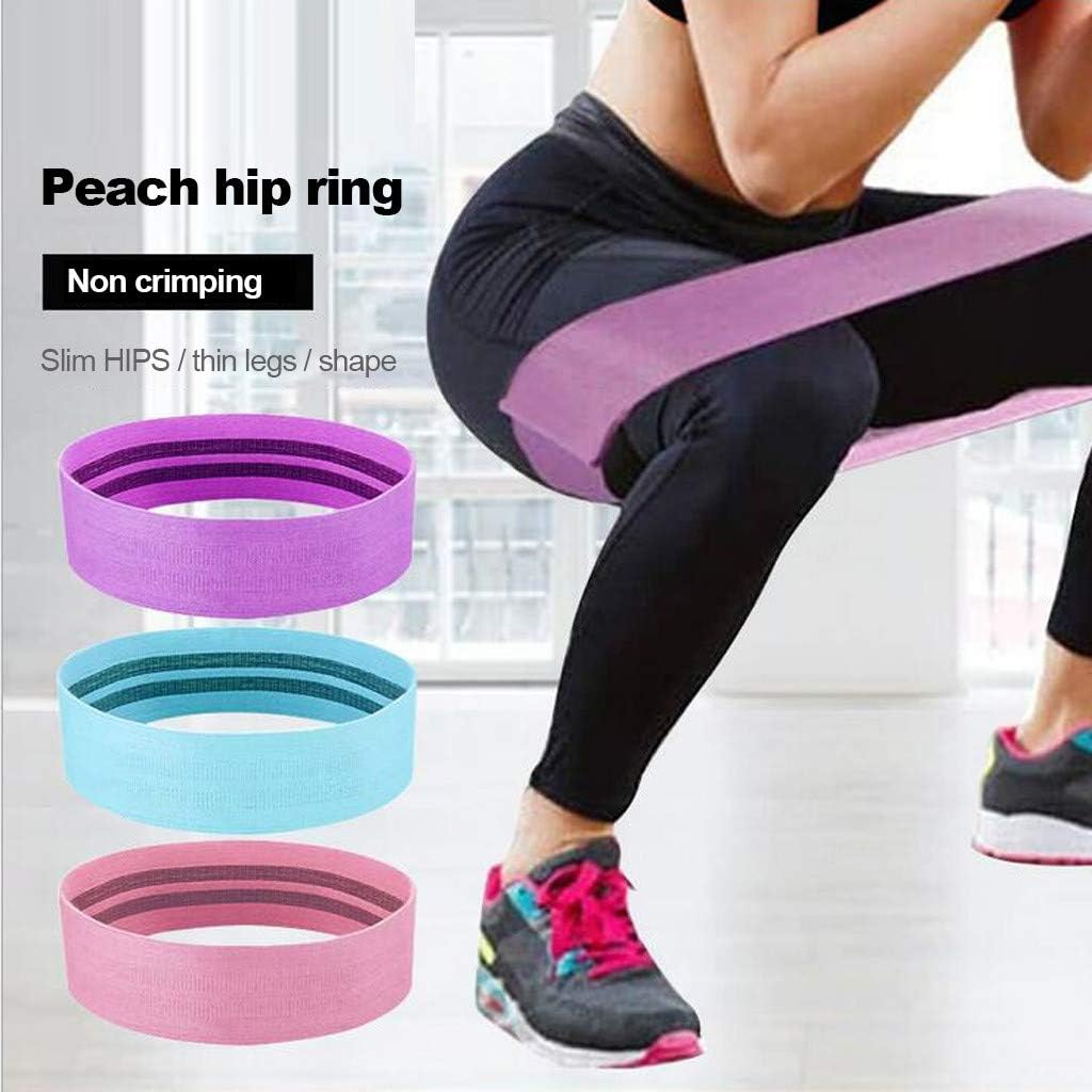 Strong and tight sewing method makes it much safer than rubber waist band, so the band is not easy to break and the edge tight neat, this not only improves elasticity, but also ensures that the butt does not roll up.
3 resistance bands with upgraded 3 different resistance levels: light, medium and heavy. Don't worry about the exercise bands being too stretchy or too hard. You can easily switch these workout bands between the 3 levels to prefer.
