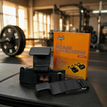 VALEO Weightlifting Wrist Wraps with Steel Hooks | خطاف رسغ رفع الأثقال مع خطافات فولاذية brothersshop