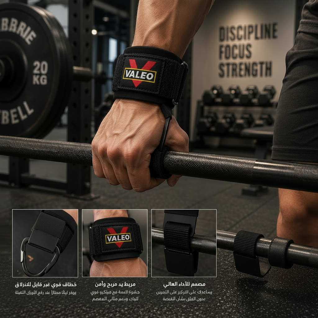 VALEO Weightlifting Wrist Wraps with Steel Hooks |  brothersshop