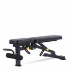 Adjustable weight bench with a high backrest, padded seat and backrest, 