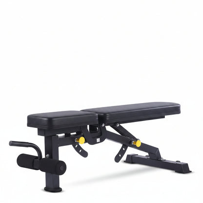 Adjustable weight bench with a high backrest, padded seat and backrest, 