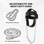 Heavy-duty chain with carabiners and a harness on a white background