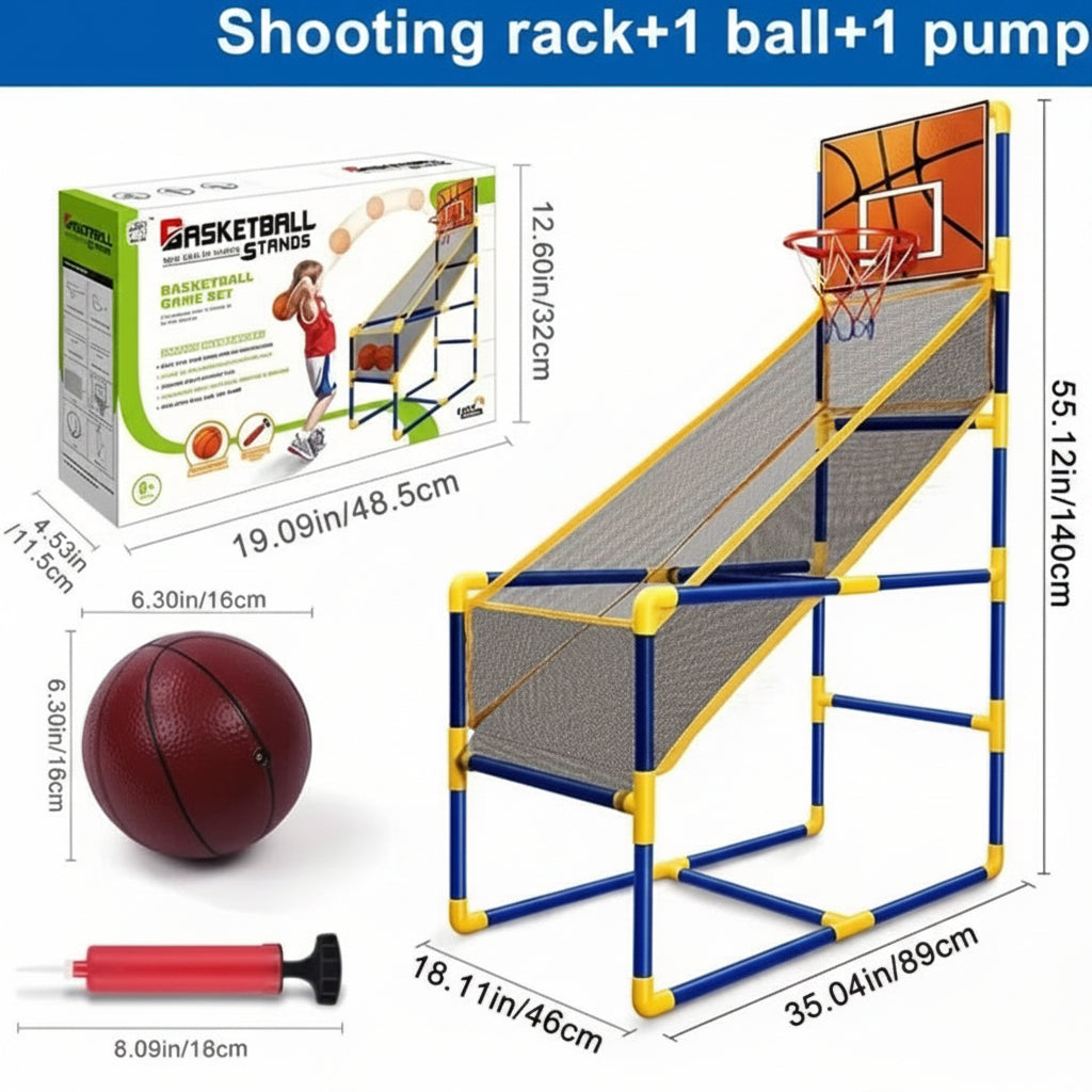 Children's basketball hoop set with ball and pump,