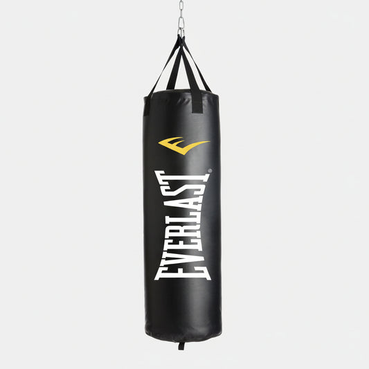 Black Everlast punching ba on a white back