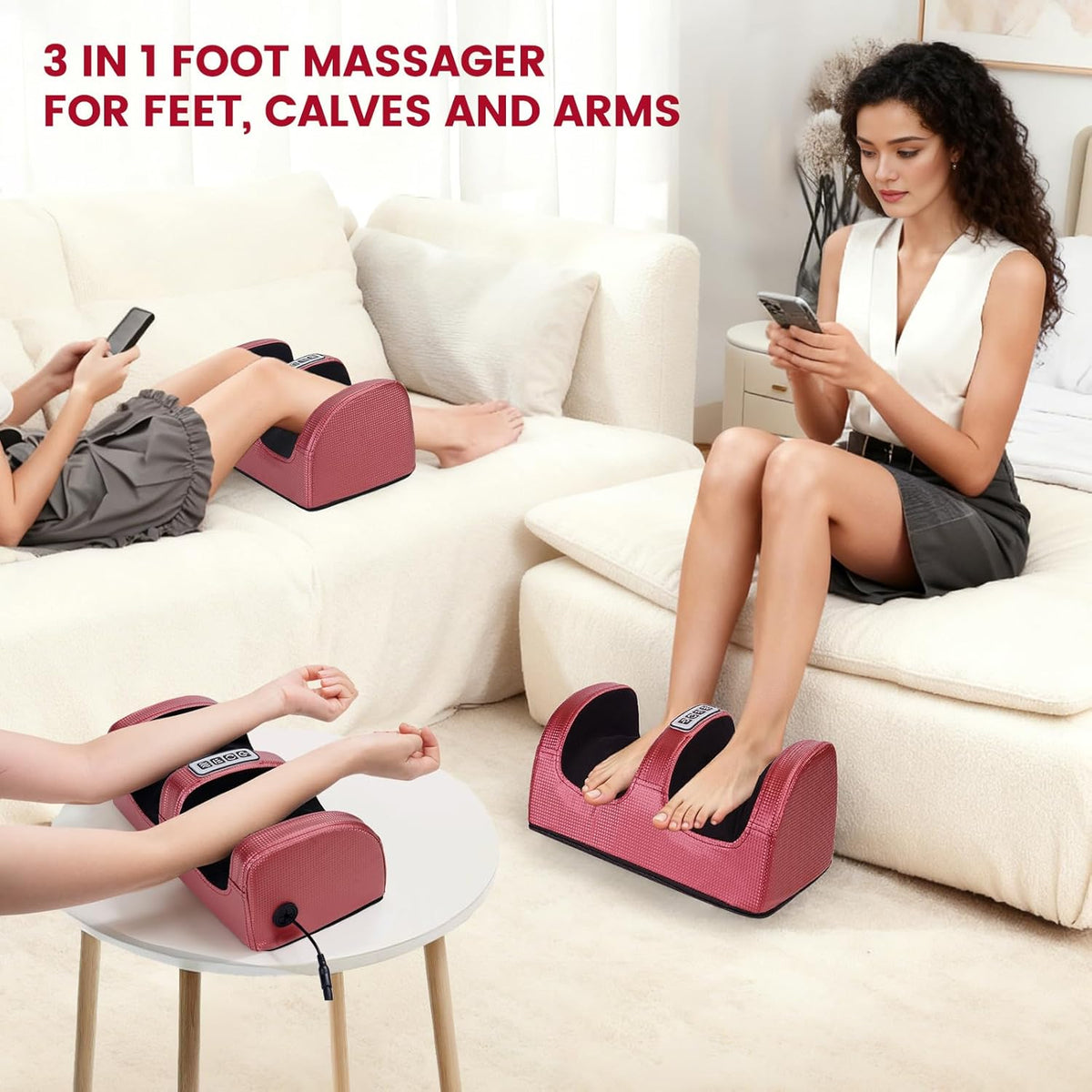 A  foot massager shown being used 