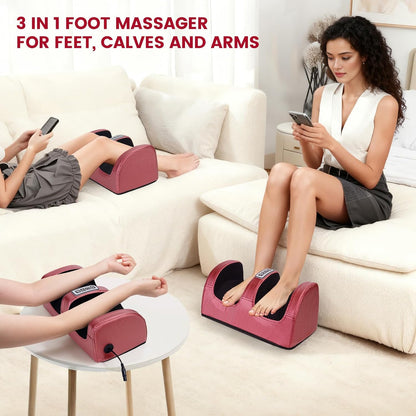 A  foot massager shown being used 