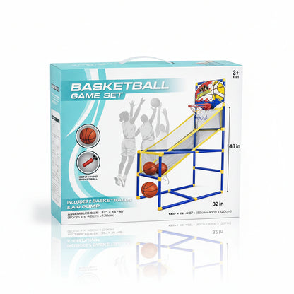 Box packaging for a children's basketball game set