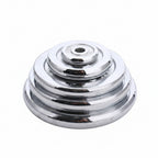 Chrome metal component on a white background