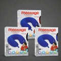 Three boxes of Massage Neck Massage Cushion with blue cushion on white background
